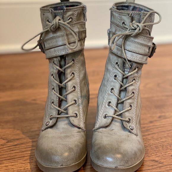 Heeled Combat Boots - Picture 4 of 6